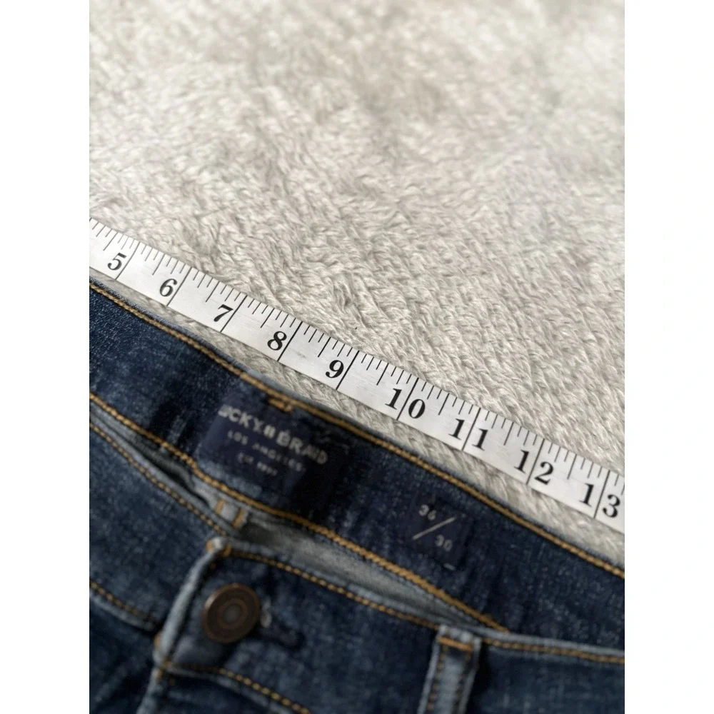 Lucky Brand 121 Slim Straight Mens Blue Denim Jeans 36x30 Act 38x30 Stretch‎